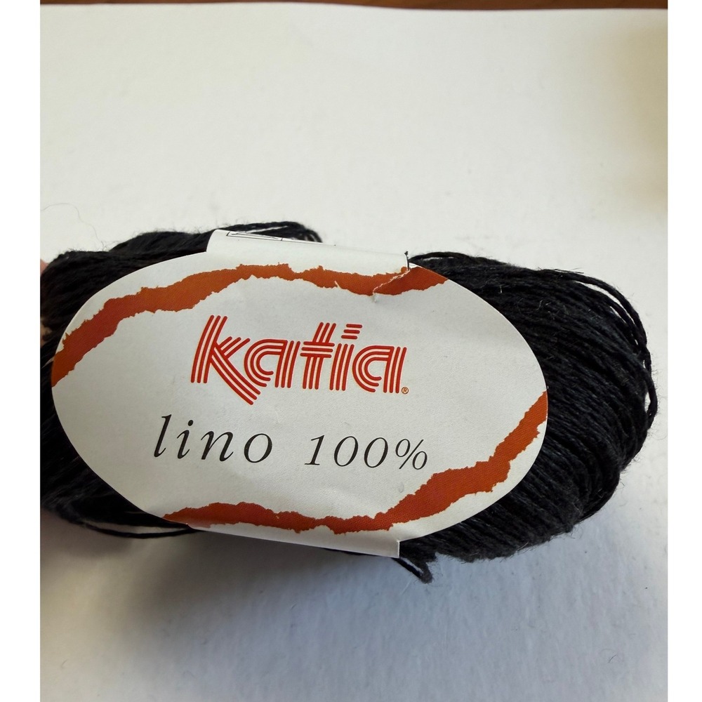 New Katia Lino 100% Linen Yarn Black Knitting Crochet Skein